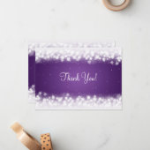 Hochzeit danke Ihnen Hinweis Magic Sparkle Lila Mitteilungskarte (Vorderseite/Rückseite Beispiel)