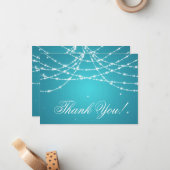 Hochzeit danke Ihnen Hinweis Sparkling String Türk Mitteilungskarte (Vorderseite/Rückseite Beispiel)