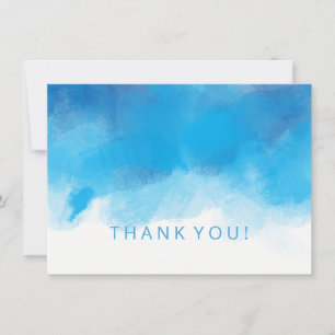 Hochzeit danke Ihnen Hinweis Summer Blue Watercolo Mitteilungskarte