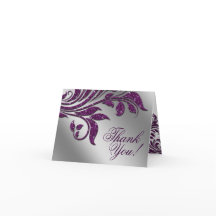 Hochzeit danke Ihnen Karten Leaf Sparkle Lila