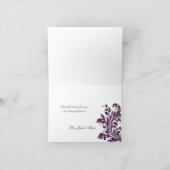Hochzeit danke Ihnen Karten Leaf Sparkle Lila (Innenseite)