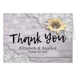 Hochzeit danke Ihnen Lace Sunflower Rustic Wood Li