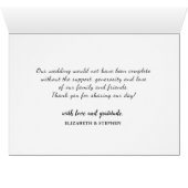 Hochzeit danke Ihnen Lace Sunflower Rustic Wood Li (Innenansicht Horizontal (Unten))