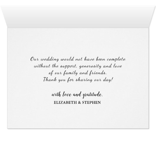 Hochzeit danke Ihnen Lace Sunflower Rustic Wood Li (Innenansicht Horizontal (Unten))