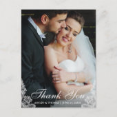 Hochzeit danke Ihnen Lace Trim Foto Postkarte (Vorderseite)