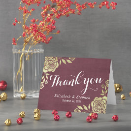 Hochzeit danke Ihnen Moderne Goldene Rose Burgundy