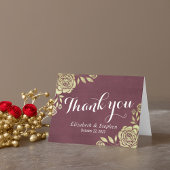 Hochzeit danke Ihnen Moderne Goldene Rose Burgundy