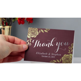 Hochzeit danke Ihnen Moderne Goldene Rose Burgundy