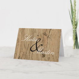 Hochzeit danke Ihnen Natural Woodgrain Foto Rustic Karte