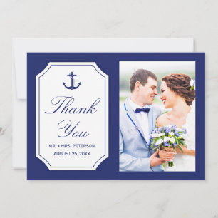 Hochzeit danke Ihnen Nautical Anchor Blue Foto Car