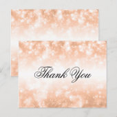 Hochzeit danke Ihnen Rose Gold Shimmer Lights Postkarte (Vorne/Hinten)