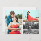 Hochzeit danke Ihnen rustikal Red Poppy 4-Foto-Kar Einladung (Rückseite)