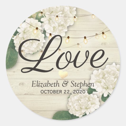 Hochzeit danke Ihnen rustikale Holz-Blumenzellenle Runder Aufkleber (Vorderseite)