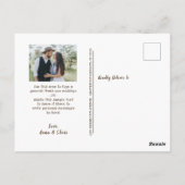 Hochzeit danke Ihnen rustikale Holz String Lights Postkarte (Rückseite)