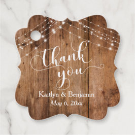 Hochzeit danke Ihnen Rustikales Holz & Lichtgestei Geschenkanhänger