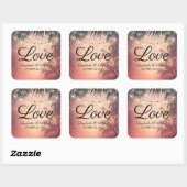 Hochzeit danke Ihnen Sommer Palm Trees String Ligh Quadratischer Aufkleber (Blatt)