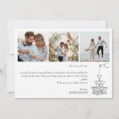 Hochzeit danke Karte Champagner Turm (Rückseite)