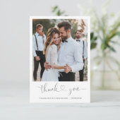 Hochzeit danke Karte mit Foto, herzlichen Dank (Stehend Vorderseite)