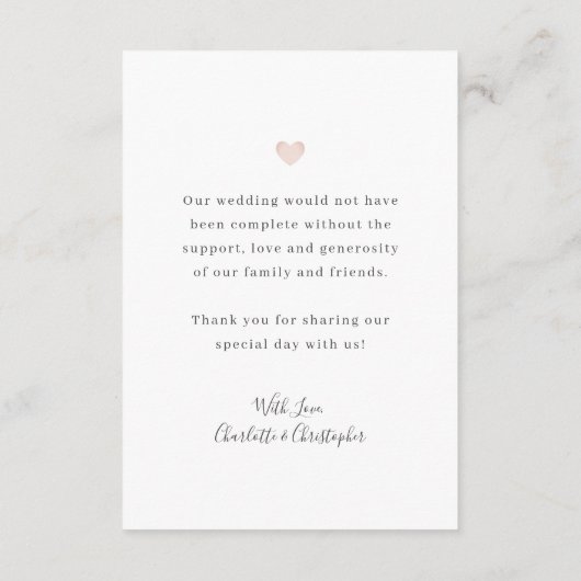 Hochzeit danke Karte mit Foto, herzlichen Dank (Rückseite)