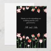 Hochzeit Danke Karte Wildblume Dunkel (Vorne/Hinten)