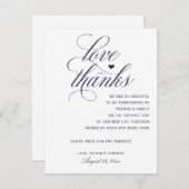 Hochzeit danke Karten für Tische | Navy Blue (Vorne/Hinten)