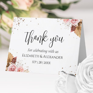 Hochzeit danke Karten   Watercolor Boho Glitter