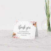 Hochzeit danke Karten | Watercolor Boho Glitter (Vorderseite)