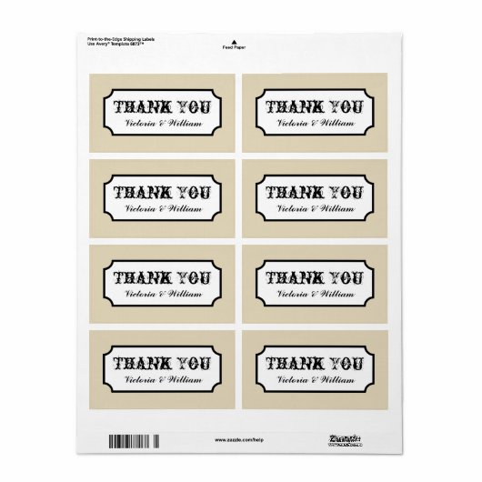 Hochzeit danke Labels (Vorne)