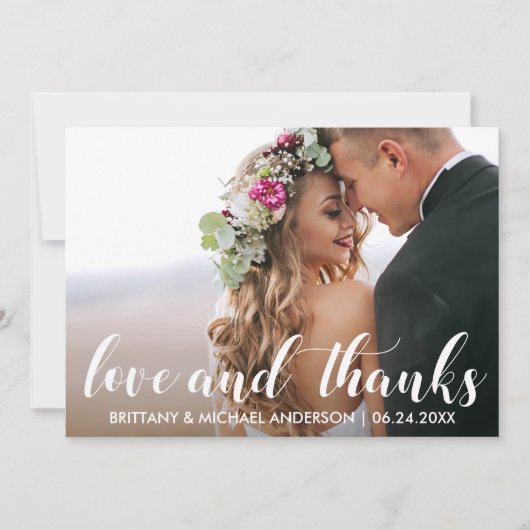 Hochzeit Danke | Liebe und Dank Foto (Vorderseite)