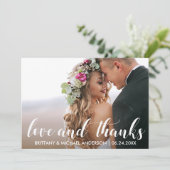 Hochzeit Danke | Liebe und Dank Foto (Stehend Vorderseite)