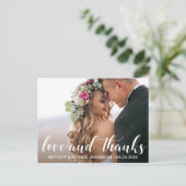 Hochzeit Danke | Liebe und Dank Foto Postkarte (Stehend Vorderseite)