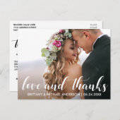 Hochzeit Danke | Liebe und Dank Foto Postkarte (Vorne/Hinten)