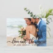 Hochzeit Danke | Liebe und dank Fotokarte B (Stehend Vorderseite)