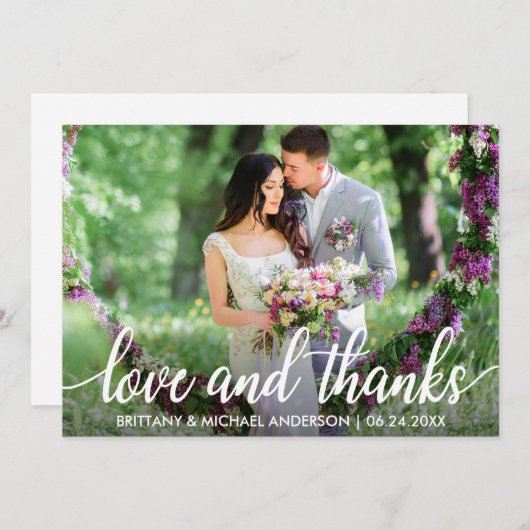 Hochzeit danke Liebe und danke Foto (Vorne/Hinten)