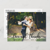 Hochzeit danke Liebe und danke Foto Postkarte (Vorne/Hinten)