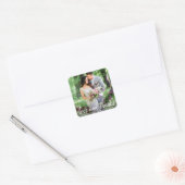 Hochzeit danke Liebe und danke Foto Quadratischer Aufkleber (Umschlag)