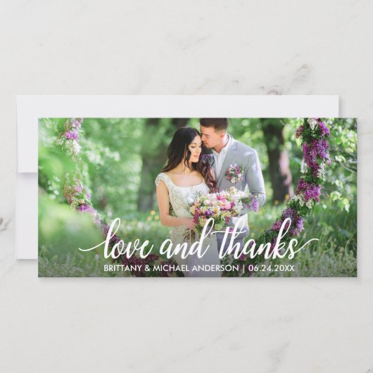 Hochzeit danke Liebe und danke Foto W (Vorderseite)