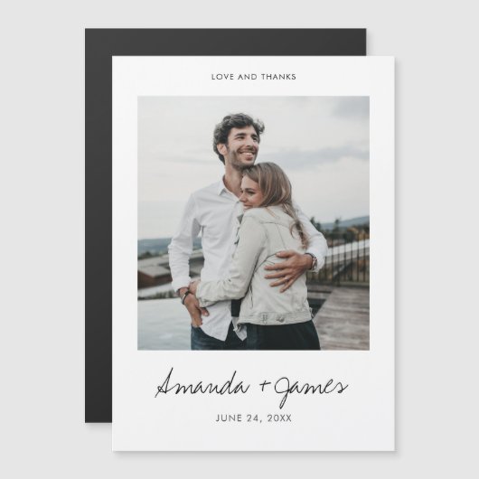 Hochzeit Danke Magnet mit Foto (Vorne/Hinten)