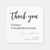 💍 Hochzeit Danke Minimalistisches Elegant Serviette (Vorderseite)