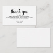 Hochzeit Danke, Moderne einfache rustikale Schrift Begleitkarte (Vorne/Hinten)