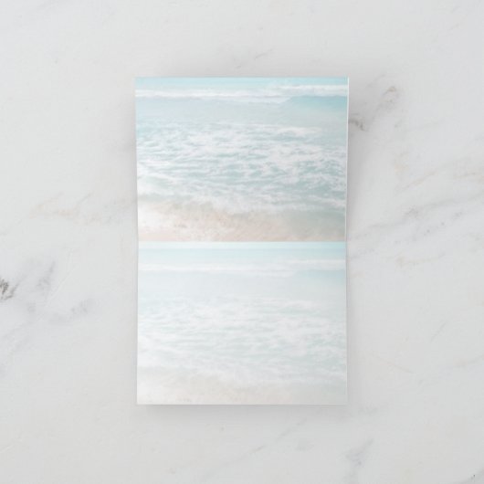 Hochzeit Danke | Moderne Mongram Beach Wedding (Innenseite)