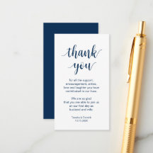 Hochzeit Danke, Moderne Navy Blue Script