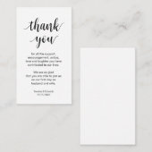 Hochzeit Danke, Modernes, einfaches Skript Begleitkarte (Vorne/Hinten)