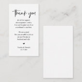 Hochzeit Danke, Modernes, einfaches Skript Begleitkarte (Vorne/Hinten)