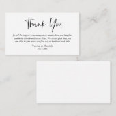 Hochzeit Danke, Modernes, einfaches Skript Begleitkarte (Vorne/Hinten)