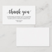 Hochzeit Danke, Modernes, einfaches Skript Begleitkarte (Vorne/Hinten)