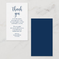 Hochzeit Danke, Modernes Script, Klassisches Navy 