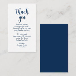 Hochzeit Danke, Modernes Script, Klassisches Navy  Begleitkarte