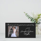 Hochzeit Danke Monogram I und Nachricht (Stehend Vorderseite)