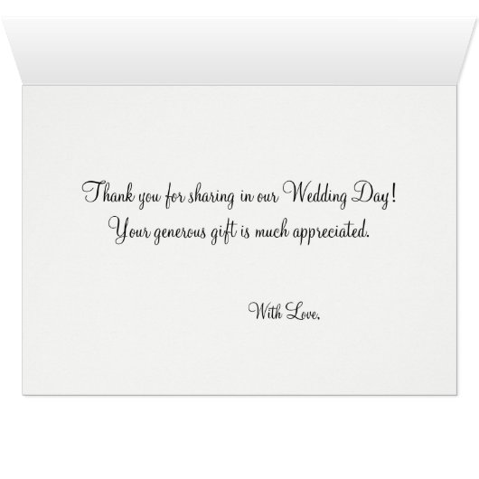 Hochzeit danke Monogram Pastel Pink Rose (Innenansicht Horizontal (Unten))